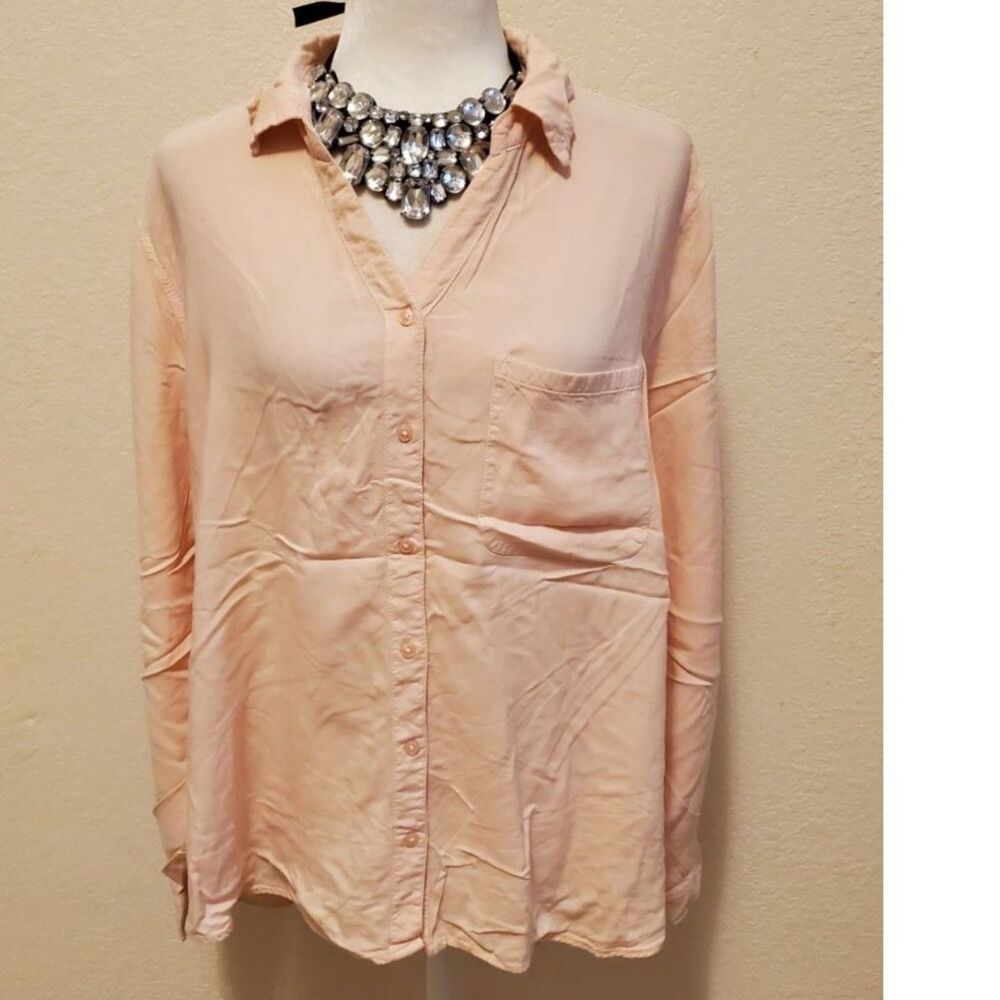 GEORGE BLOUSE PINK LONG SLEEVE RAYON SIZE 2X